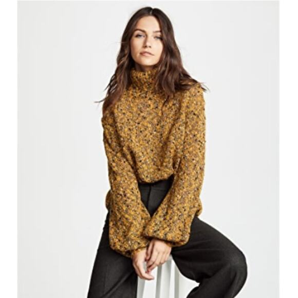 A.L.C. Sumner Turtleneck Sweater in Mustard Multi - Picture 1 of 7